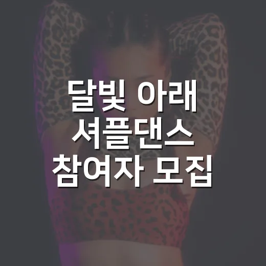 달빛 아래 셔플댄스 참여자 모집
