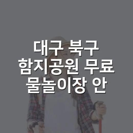 대구 북구 함지공원 무료 물놀이장 안내