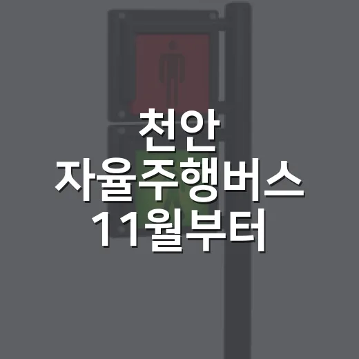 천안 자율주행버스 11월부터 무료 정식 운행