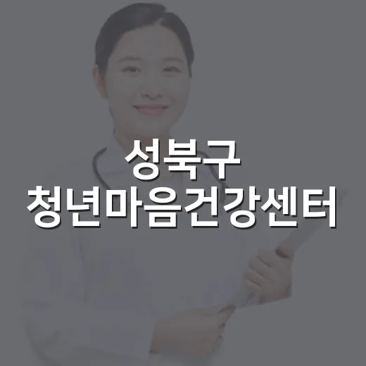 성북구 청년마음건강센터, 청년 마음건강 든든한 동반자