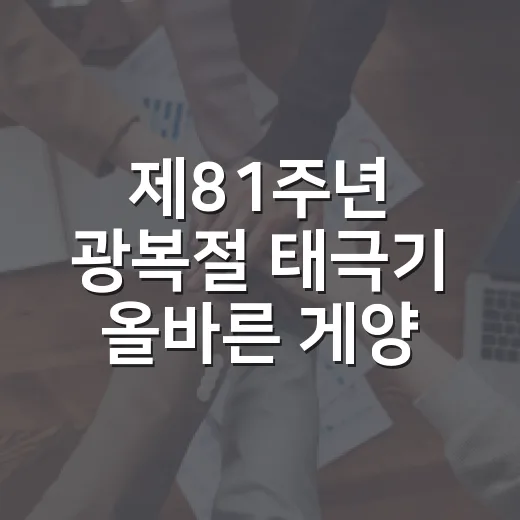 제81주년 광복절 태극기 올바른 게양법