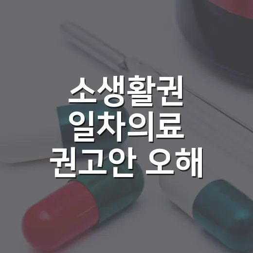 소생활권 일차의료 권고안 오해 바로잡기