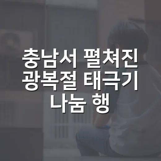 충남서 펼쳐진 광복절 태극기 나눔 행사