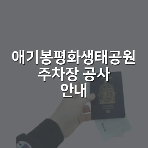 애기봉평화생태공원 주차장 공사 안내