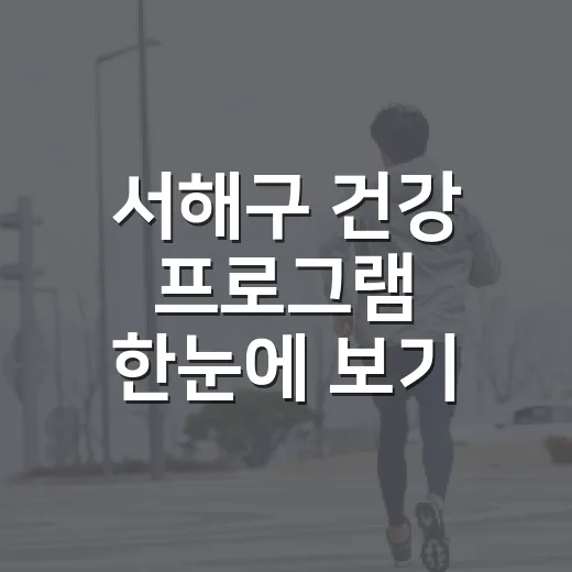서해구 건강 프로그램 한눈에 보기