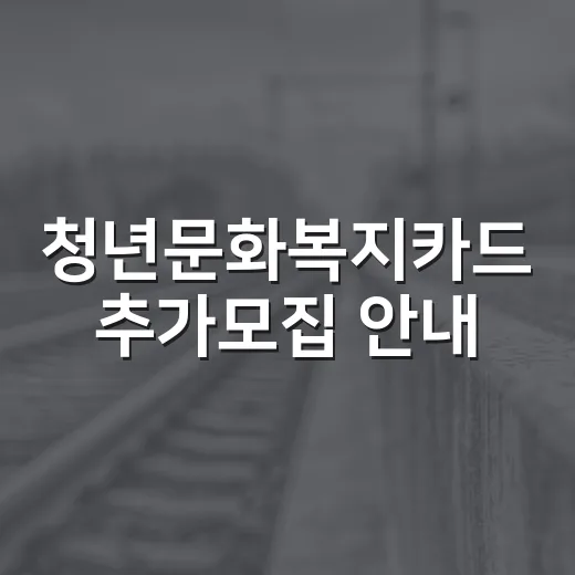 청년문화복지카드 추가모집 안내