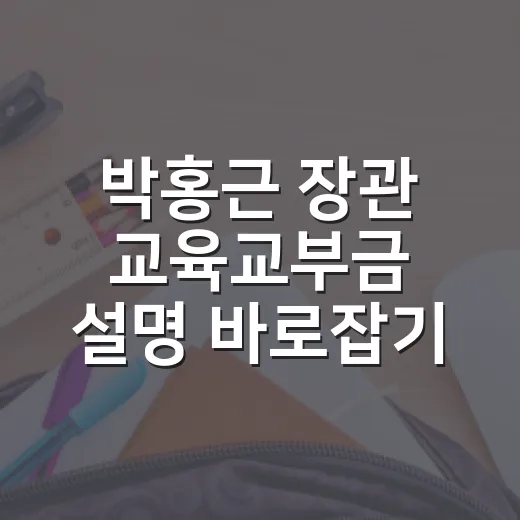 박홍근 장관 교육교부금 설명 바로잡기