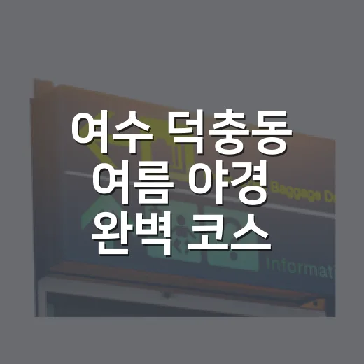 여수 덕충동 여름 야경 완벽 코스