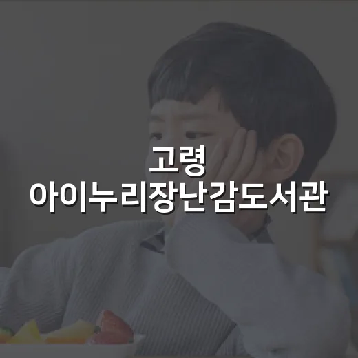 고령 아이누리장난감도서관, 영유아 장난감 대여 서비스