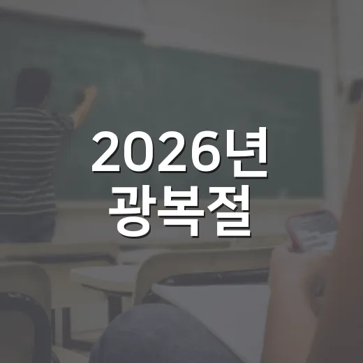 2026년 광복절, 청소년과 함께하는 역사 체험의 장
