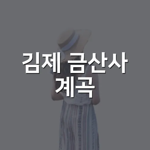 김제 금산사 계곡, 가족 힐링 무료 평상 명소