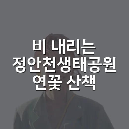 비 내리는 정안천생태공원 연꽃 산책