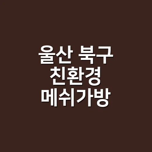 울산 북구 친환경 메쉬가방 만들기 체험기