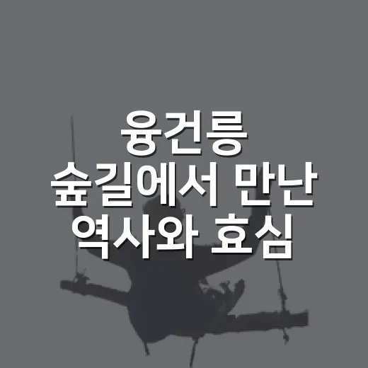 융건릉 숲길에서 만난 역사와 효심
