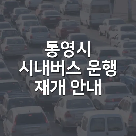 통영시 시내버스 운행 재개 안내