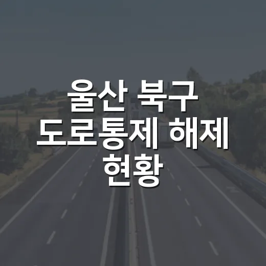 울산 북구 도로통제 해제 현황