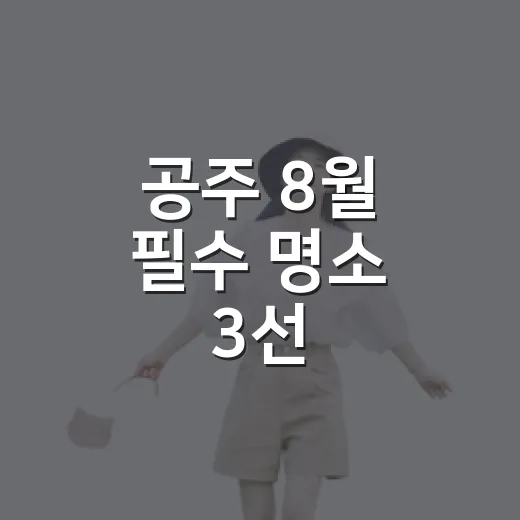 공주 8월 필수 명소 3선