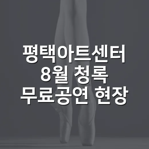 평택아트센터 8월 청록 무료공연 현장