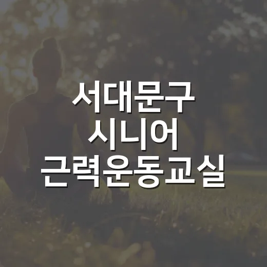 서대문구 시니어 근력운동교실 참여자 모집