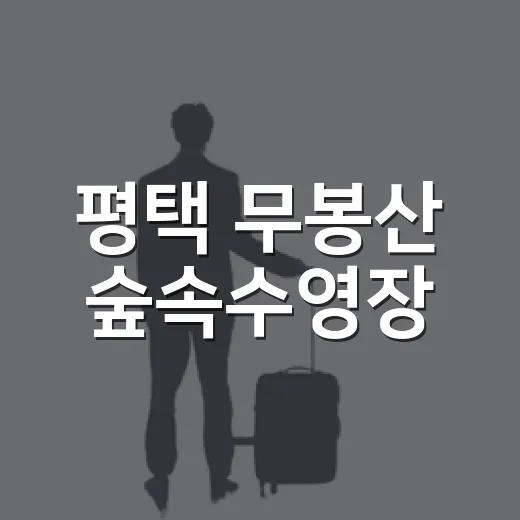 평택 무봉산 숲속수영장, 8월 23일까지 운영