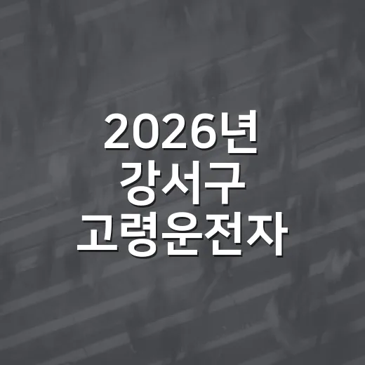 2026년 강서구 고령운전자 지원사업 본격 시행