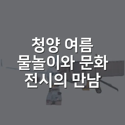 청양 여름 물놀이와 문화 전시의 만남