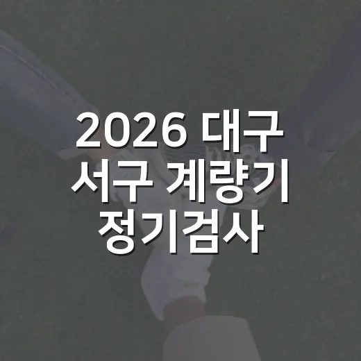 2026 대구 서구 계량기 정기검사 완벽 안내