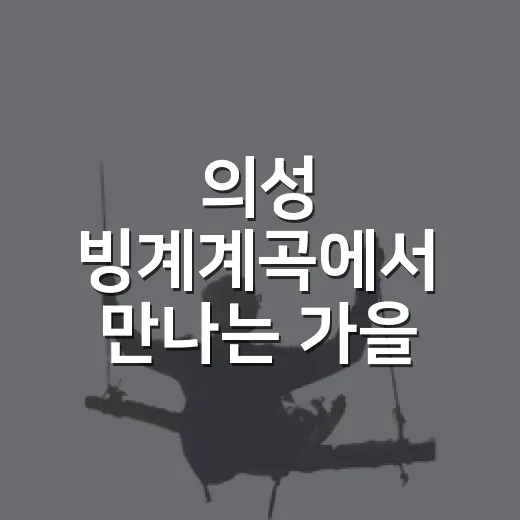 의성 빙계계곡에서 만나는 가을 시화 산책