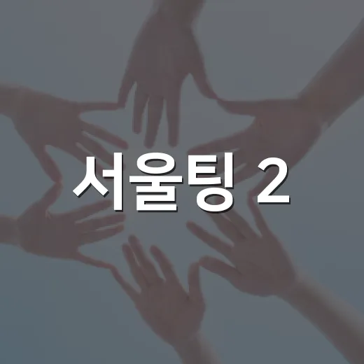 서울팅 2.0 한강버스편 9월 만남 행사
