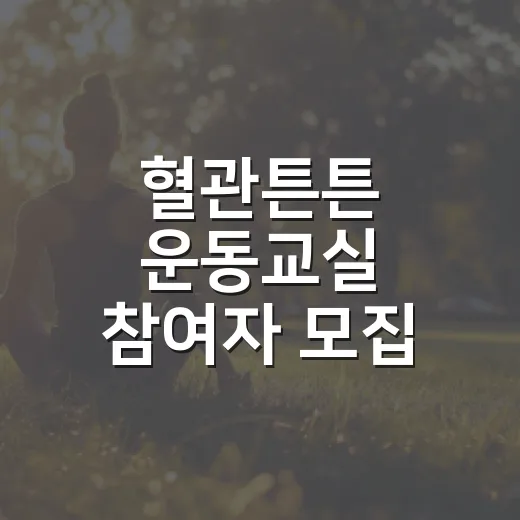 혈관튼튼 운동교실 참여자 모집