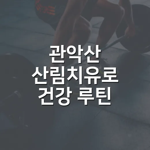 관악산 산림치유로 건강 루틴 완성