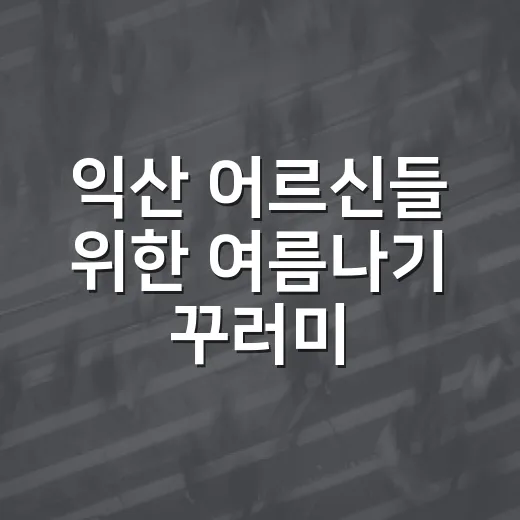 익산 어르신들 위한 여름나기 꾸러미 전달