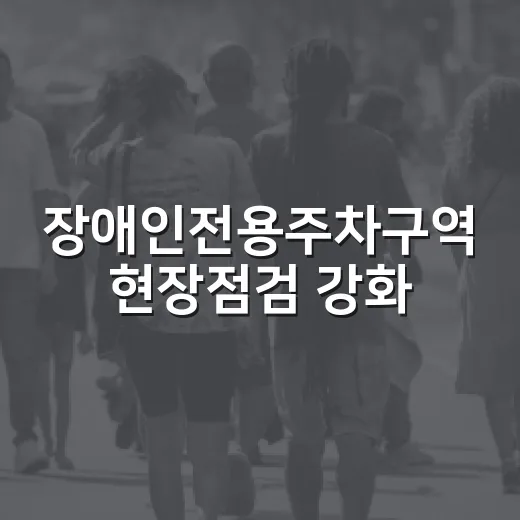 장애인전용주차구역 현장점검 강화