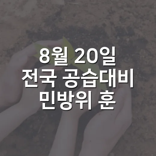 8월 20일 전국 공습대비 민방위 훈련 실시