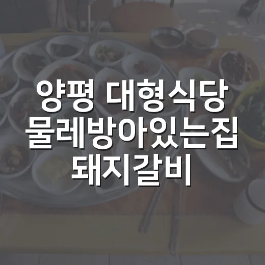 양평 대형식당 물레방아있는집 돼지갈비 명가