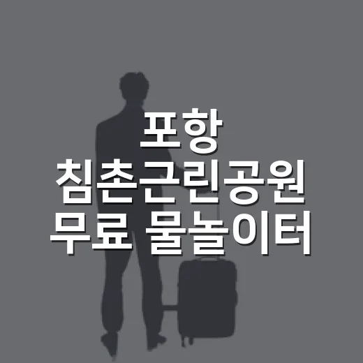 포항 침촌근린공원 무료 물놀이터 안내