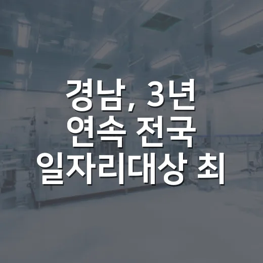 경남, 3년 연속 전국 일자리대상 최상위 수상