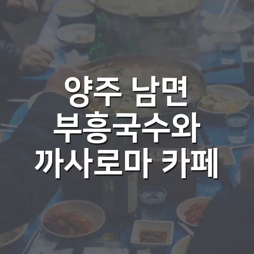양주 남면 부흥국수와 까사로마 카페 추천