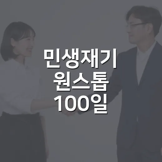 민생재기 원스톱 100일 프로젝트 가동