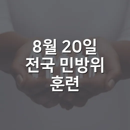 8월 20일 전국 민방위 훈련, 안전 대비 집중