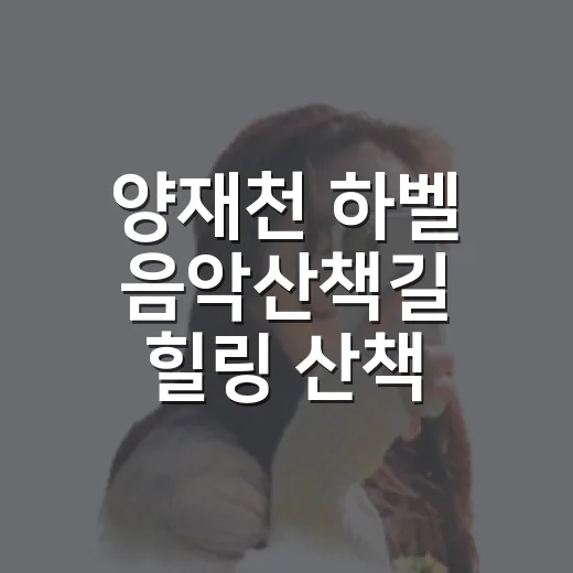 양재천 하벨 음악산책길 힐링 산책