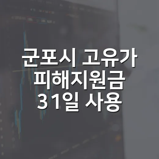군포시 고유가 피해지원금 31일 사용 마감 임박