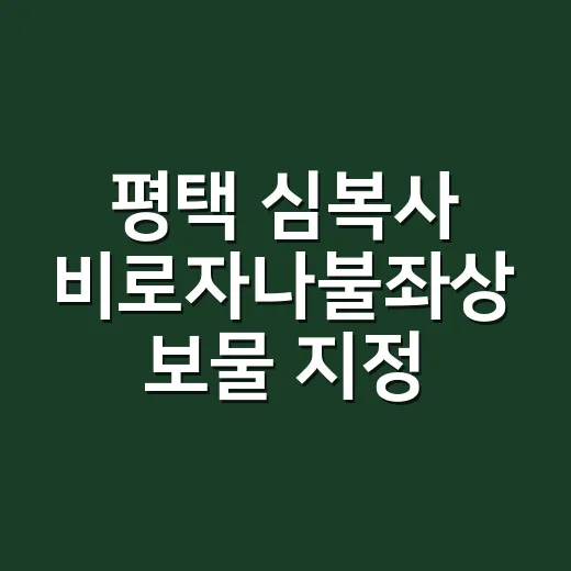 평택 심복사 비로자나불좌상 보물 지정