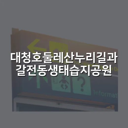 대청호둘레산누리길과 갈전동생태습지공원 힐링 산책