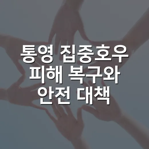 통영 집중호우 피해 복구와 안전 대책 강화