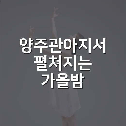 양주관아지서 펼쳐지는 가을밤 문화축제