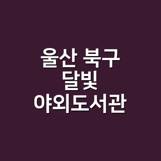 울산 북구 달빛 야외도서관, 가을밤 특별한 독서 축제