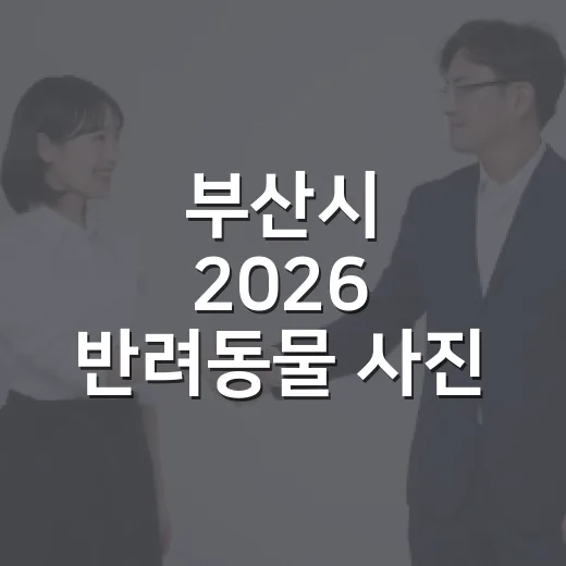 부산시 2026 반려동물 사진 공모전 개최