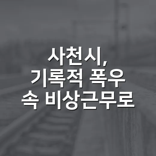 사천시, 기록적 폭우 속 비상근무로 피해 최소화
