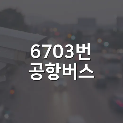 6703번 공항버스, 잠원·반포 경유 새 노선 운행